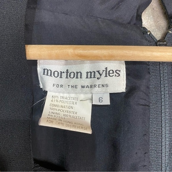 Vintage 90s Morton Myles black sleeveless mini flirty dress 6 small - Picture 6 of 8